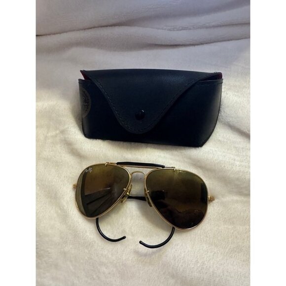Vintage B&L Ray-Ban Outdoorsman Gold Aviator USA w/ Case - Picture 1 of 5
